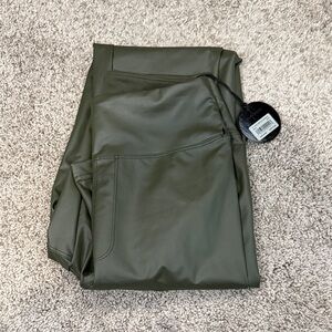 Offline By Aerie Women High Rise Real Luxe Faux Leather Legging  Green S  NWT